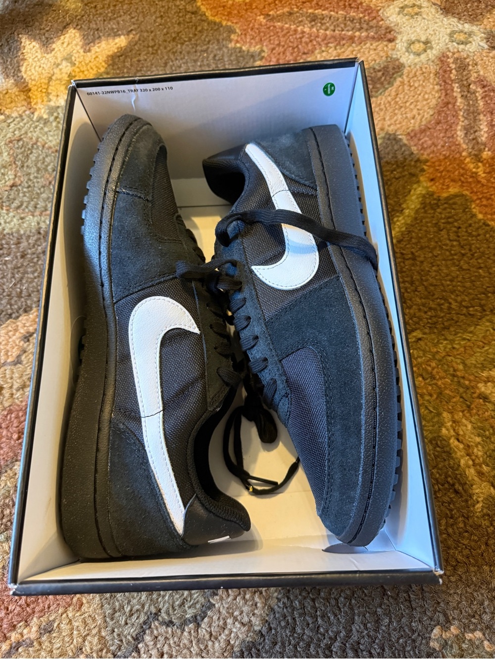 Nike Black and White Low-Top Suede Sneakers